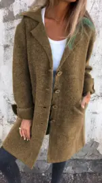 Wool Single Breasted Long Coat - Image 10