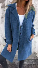 Wool Single Breasted Long Coat - Image 11