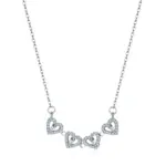 Silver Clover Hearts Necklace - Image 2