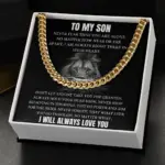 To My Son Cuban Link Chain